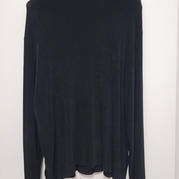 Chicos Travelers Top Women Plus size 3 Long Sleeve Acetate Black Button - Picture 7 of 7